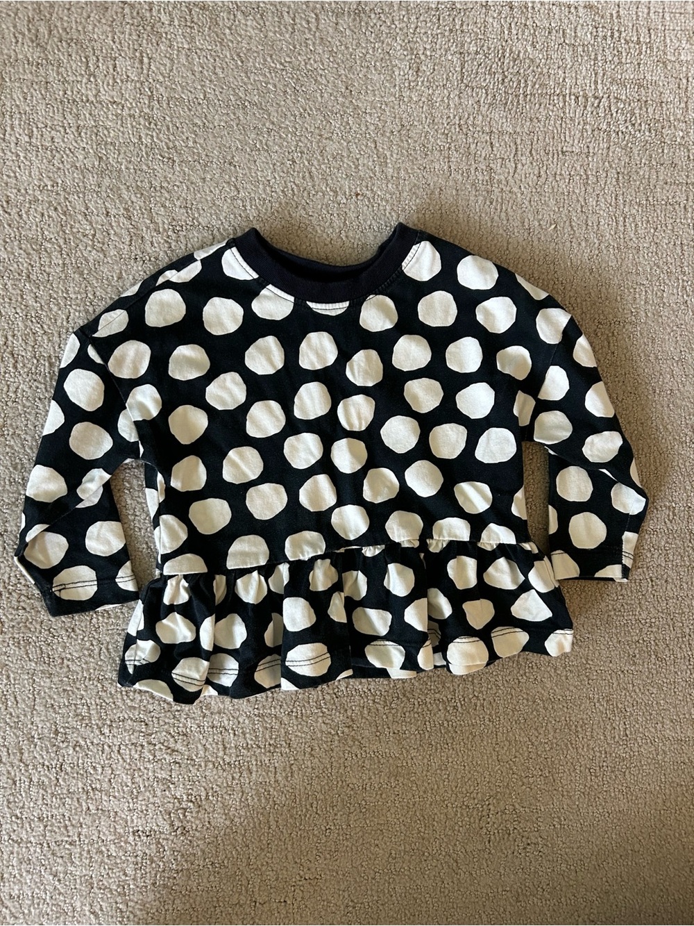 Hanna Andersson toddler girl polka dot peplum top 2T